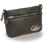 Milwaukee Leather MP8815 Ladies Black Double Zipper Leather Shoulder Bag - Image 6