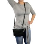 Milwaukee Leather MP8820 Women’s Black Leather Shoulder Bag with Zipper Closure and Leather Strap - Image 3