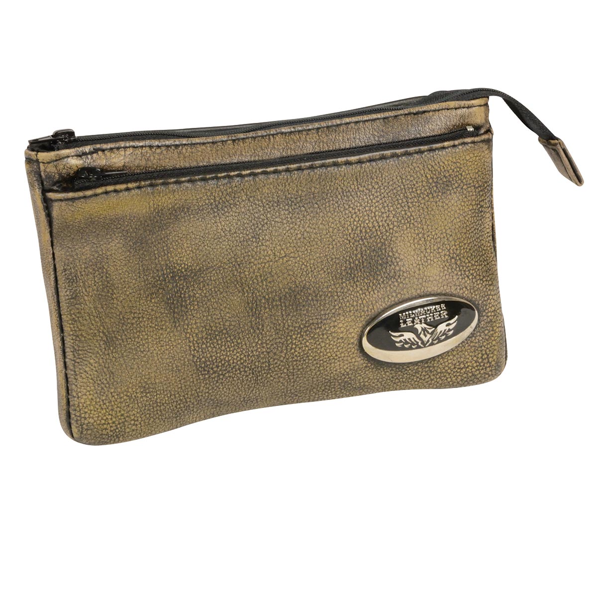 Milwaukee Leather MP8820 Women’s Retro Brown Leather Shoulder Bag with Zipper Closure and Leather Strap