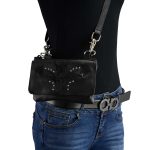 Milwaukee Leather MP8851 Women’s Black Leather Multi Pocket Belt Bag