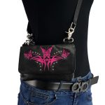Milwaukee Leather MP8851 Women’s Black and Pink Leather Multi Pocket Belt Bag