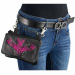 Milwaukee Leather MP8851 Women’s Black and Pink Leather Multi Pocket Belt Bag - Image 2