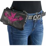 Milwaukee Leather MP8851 Women’s Black and Pink Leather Multi Pocket Belt Bag - Image 3