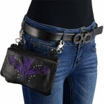 Milwaukee Leather MP8851 Women’s Black and Purple Leather Multi Pocket Belt Bag - Image 2
