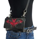 Milwaukee Leather MP8851 Women’s Black and Red Leather Multi Pocket Belt Bag