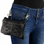 Milwaukee Leather MP8852 Women’s Black Leather Multi Pocket Belt Bag - Image 2