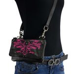Milwaukee Leather MP8852 Women’s Black and Pink Leather Multi Pocket Belt Bag