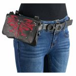 Milwaukee Leather MP8852 Women’s Black and Red Leather Multi Pocket Belt Bag - Image 3