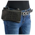 Milwaukee Leather MP8854 Women’s Black Leather Multi Pocket Belt Bag - Image 4