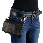 Milwaukee Leather MP8854 Women’s Black Leather Multi Pocket Belt Bag - Image 2