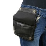 Milwaukee Leather MP8855 Women’s Black Leather ‘Studded’ Hip Belt Bag - Image 2