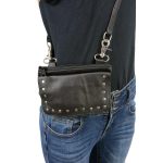Milwaukee Leather MP8855 Women’s Black Leather ‘Studded’ Hip Belt Bag - Image 5
