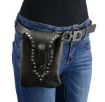 Milwaukee Leather MP8857 Women’s Black Leather Drop Set Belt Bag - Image 2