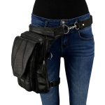 Milwaukee Leather MP8896 Extra Large Conceal and Carry Black Leather Thigh Bag with Waist Belt - Image 2