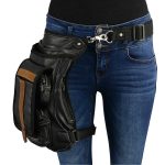 Milwaukee Leather MP8897 Black and Tan Conceal and Carry Leather Thigh Bag with Waist Belt - Image 2