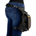 Milwaukee Leather MP8897 Black and Tan Conceal and Carry Leather Thigh Bag with Waist Belt - Image 3