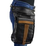 Milwaukee Leather MP8897 Black and Tan Conceal and Carry Leather Thigh Bag with Waist Belt - Image 4