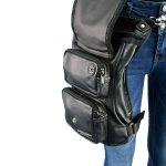 Milwaukee Leather MP8897 Black and Tan Conceal and Carry Leather Thigh Bag with Waist Belt - Image 5