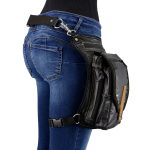 Milwaukee Leather MP8899 Black Conceal and Carry Leather Thigh Bag with Waist Belt - Image 2