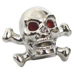 Hot Leathers MPA1219 Chrome Skull and Bones Valve Caps Cover - Image 2