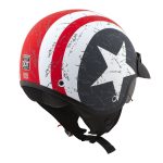 Milwaukee Helmets MPH9701DOT Maverick 3/4 Open Face Stars and Stripes Motorcycle Helmet Biker - Image 8