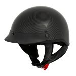 Milwaukee Helmets MPH9723DOT Carbon Like Black Half Helmet with Drop Down Sun Visor - Image 4