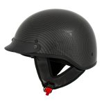 Milwaukee Helmets MPH9723DOT Carbon Like Black Half Helmet with Drop Down Sun Visor - Image 5