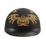 Milwaukee Helmets MPH9724DOT Skull Graphic Matte Black Half Helmet DOT w/ Drop Down Sun Visor - Image 5