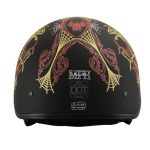 Milwaukee Helmets MPH9724DOT Skull Graphic Matte Black Half Helmet DOT w/ Drop Down Sun Visor - Image 2
