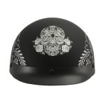 Milwaukee Helmets MPH9725DOT Sugar Skull and Rose Matte Black DOT Helmet with Drop Sun Visor - Image 7