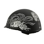 Milwaukee Helmets MPH9725DOT Sugar Skull and Rose Matte Black DOT Helmet with Drop Sun Visor - Image 6