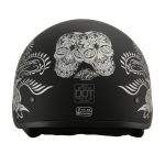 Milwaukee Helmets MPH9725DOT Sugar Skull and Rose Matte Black DOT Helmet with Drop Sun Visor - Image 2