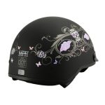 Milwaukee Performance Helmets MPH9726DOT Sugar Skull Matte Black DOT Half Helmet w/ Drop Down Visor - Image 8