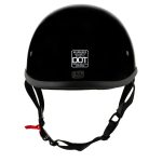 Milwaukee Helmets MPH9751DOT Polo Style DOT Gloss Black Motorcycle Half Face Helmet Biker - Image 2
