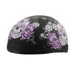Milwaukee Helmets MPH9874N Novelty Flowered Sugar Skull Matte Black Half Helmet