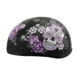 Milwaukee Helmets MPH9772DOT Ladies Sugar Skull Design Matte Black Half Helmet - Image 5
