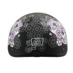Milwaukee Helmets MPH9772DOT Ladies Sugar Skull Design Matte Black Half Helmet - Image 3