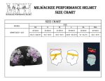 Milwaukee Helmets MPH9874N Novelty Flowered Sugar Skull Matte Black Half Helmet - Image 3