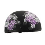 Milwaukee Helmets MPH9874N Novelty Flowered Sugar Skull Matte Black Half Helmet - Image 5