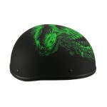 Milwaukee Helmets MPH9875N Novelty Green Demon Matte Black Half Helmet - Image 4