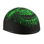 Milwaukee Helmets MPH9875N Novelty Green Demon Matte Black Half Helmet - Image 6