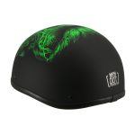 Milwaukee Helmets MPH9773 Green Skeleton Matte Black DOT Half Helmet - Image 8