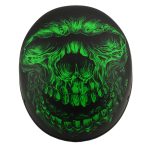 Milwaukee Helmets MPH9773 Green Skeleton Matte Black DOT Half Helmet - Image 2