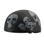 Milwaukee Helmets MPH9876N Novelty Punished Skulls Matte Black Half Helmet