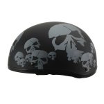 Milwaukee Helmets MPH9775DOT Americas Smallest Matte Black Half Helmet with Skeleton Head Graphics - Image 7