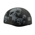 Milwaukee Helmets MPH9775DOT Americas Smallest Matte Black Half Helmet with Skeleton Head Graphics - Image 6