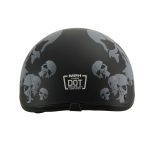 Milwaukee Helmets MPH9775DOT Americas Smallest Matte Black Half Helmet with Skeleton Head Graphics - Image 3