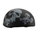 Milwaukee Helmets MPH9876N Novelty Punished Skulls Matte Black Half Helmet - Image 4