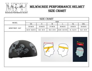 Milwaukee Helmets MPH9775DOT Americas Smallest Matte Black Half Helmet with Skeleton Head Graphics - Image 4