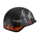 Milwaukee Helmets MPH9778 Matte Black Grim Reaper DOT Half Helmet - Image 9